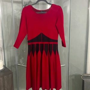 Merlot 3/4 Sleeve Peplum Dress